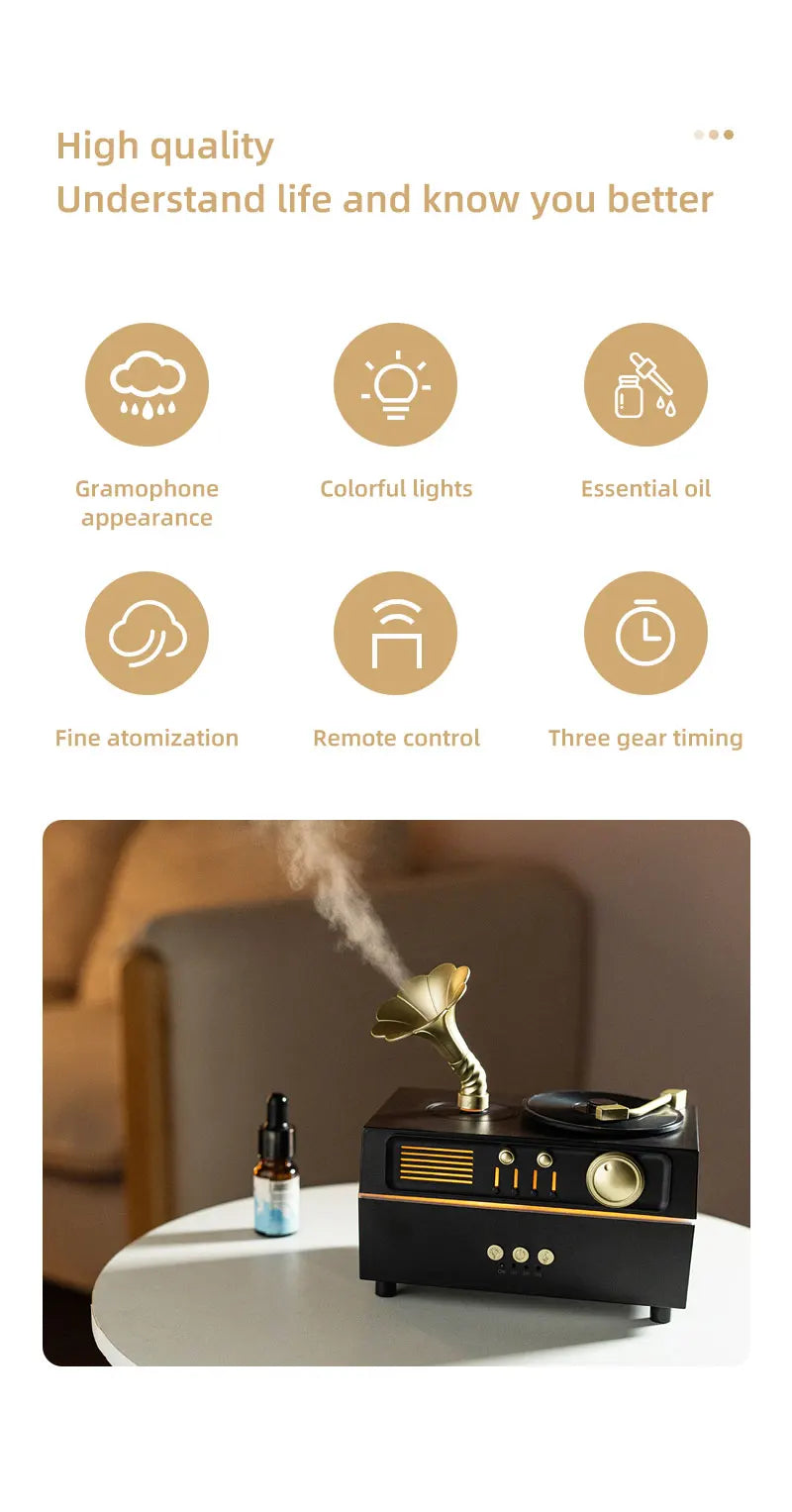 Ambient Phonograph Humidifier & Aroma Diffuser
